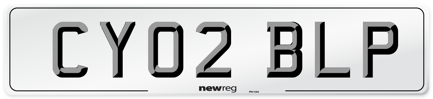CY02 BLP Number Plate from New Reg